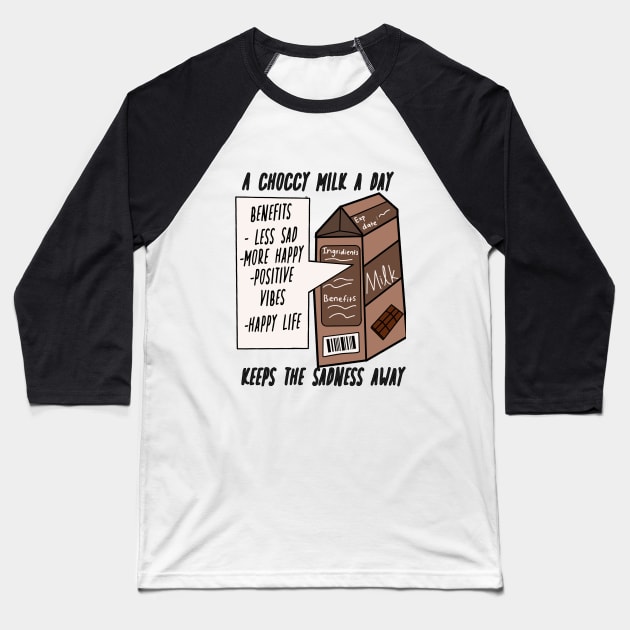 A choccy milk a day Baseball T-Shirt by Ariannakitana